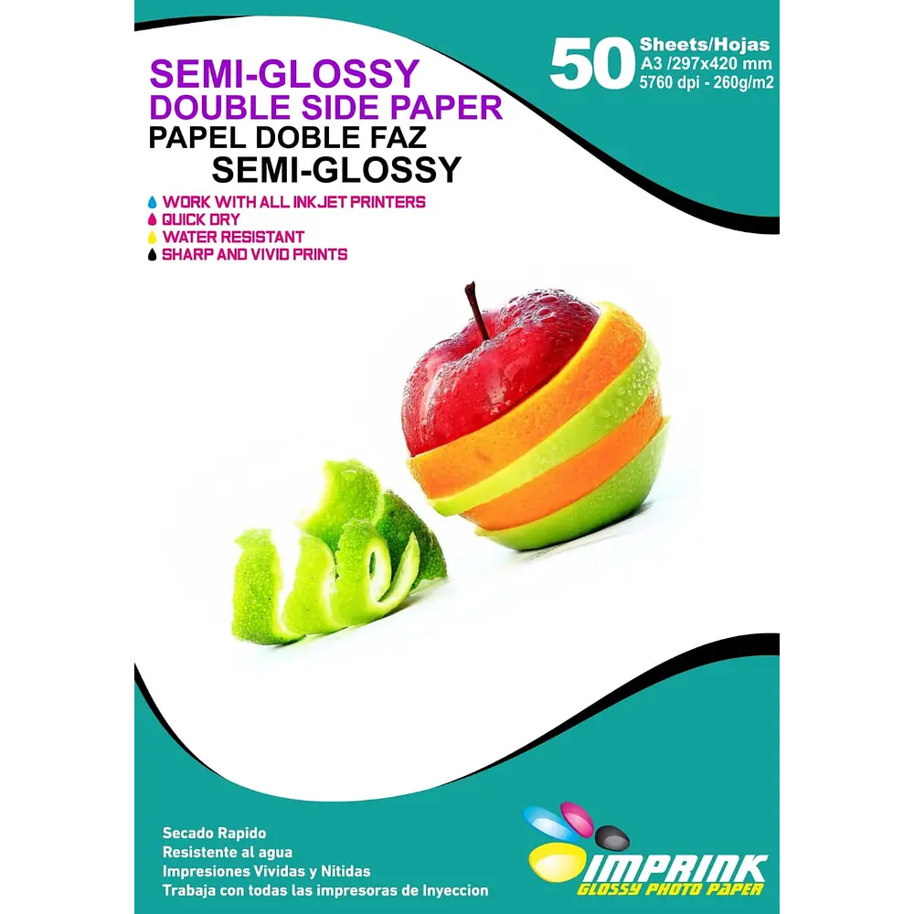 Papel Fotográfico Semiglossy Doble Faz 260 gsm A3